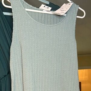 Maternity Ribbed Sleeveless Midi Tank Dress with slit up right leg